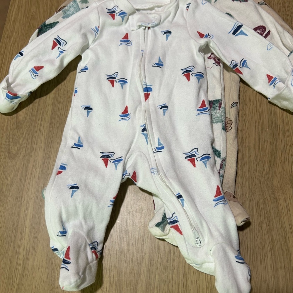 Mixed Print Kids One Piece - White